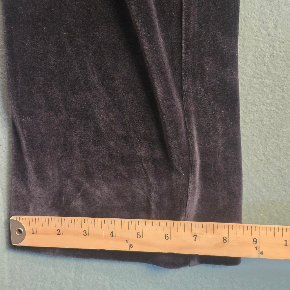 Escada Sport Emera‎ Black Velvet Wide Leg Lounge Pants Modal Cotton Size M - Picture 9 of 13
